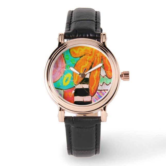Colourful Abstract Art to Wear Watch (Front)