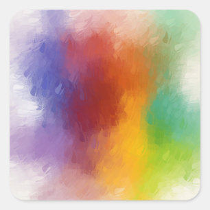 Colourful Abstract Art Trendy Modern Blank Templat Square Sticker
