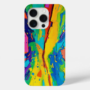 Colourful Abstract Art Vibrant Paint  iPhone 15 Pro Case