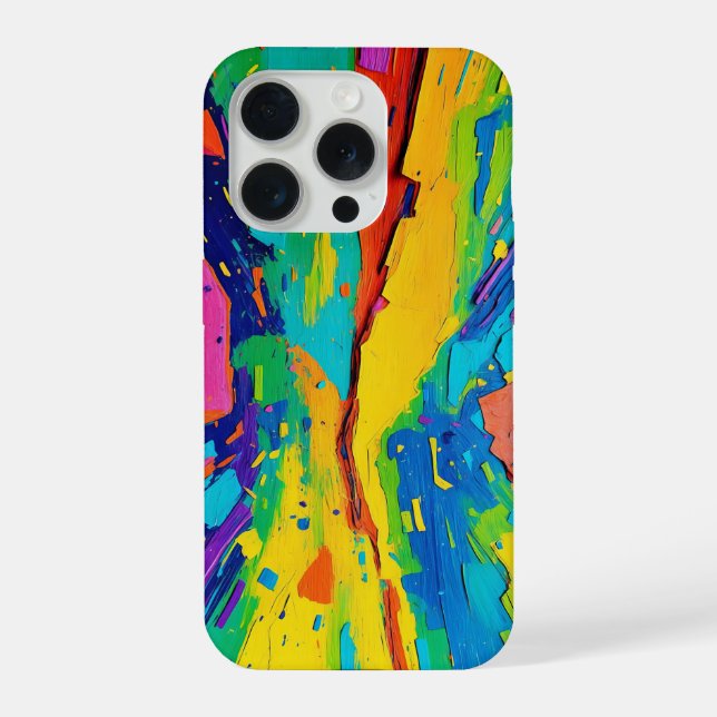 Colourful Abstract Art Vibrant Paint  iPhone Case (Back)