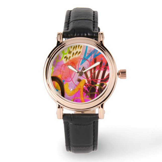 Colourful Abstract Art Watch (Front)