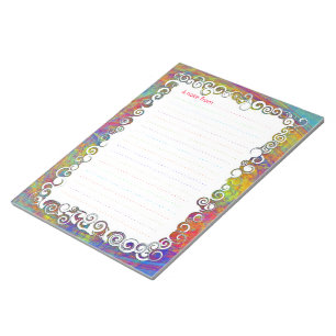 Colourful Abstract Art Waves Custom Lined Notepad