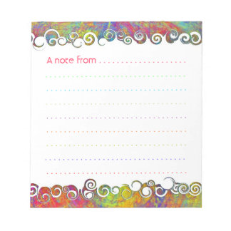 Colourful Abstract Art Waves Custom Notepad