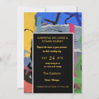 Colourful Abstract Art Wedding Invitation | Custom