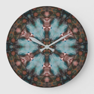 Colourful Abstract Art Wheel  Large Clock