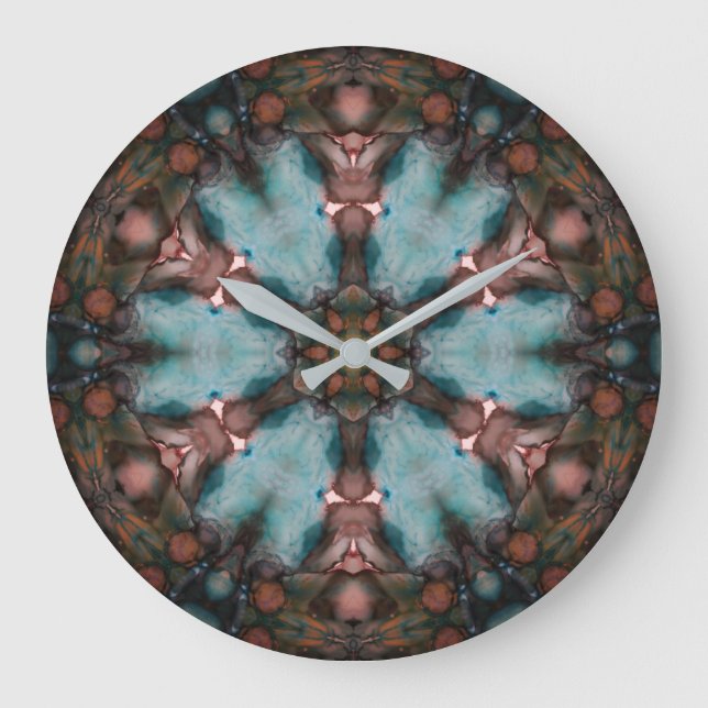Colourful Abstract Art Wheel  Large Clock (Front)