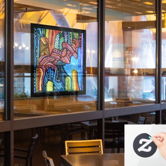 Colourful Abstract Art Window Cling (Restaurant Window)