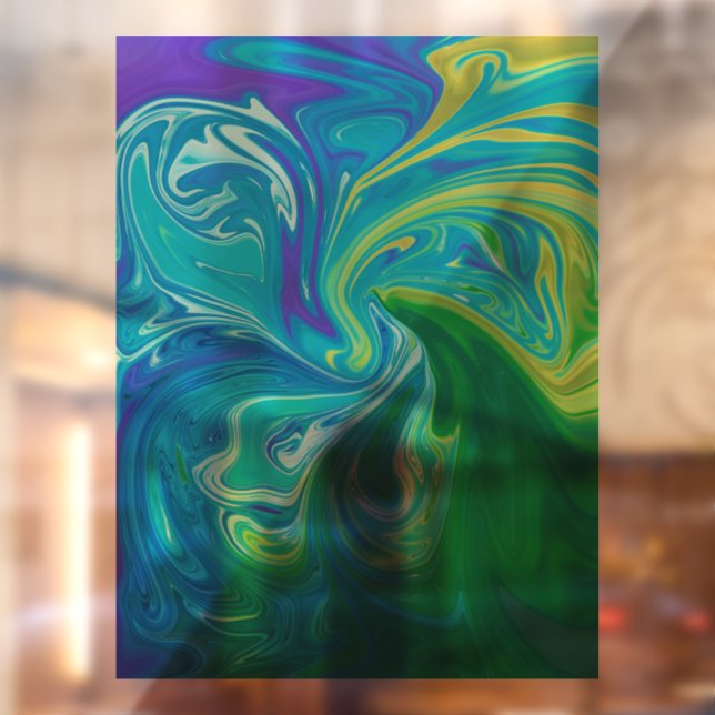 Colourful abstract art window cling (Sheet 2)