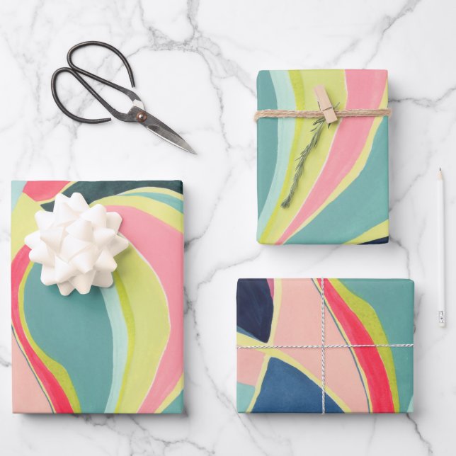 Colourful Abstract Art Wrapping Paper (Front)