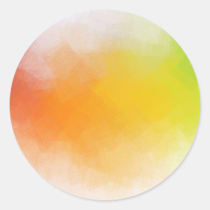 Colourful Abstract Art Yellow Orange Blue Green Re Classic Round Sticker