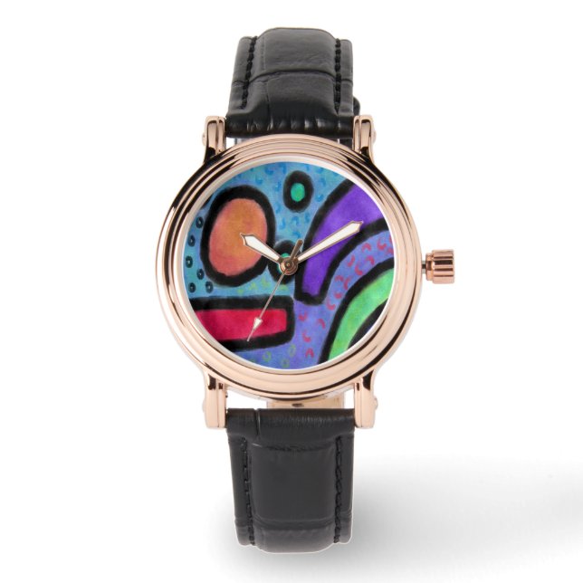 Colourful Abstract Artwear Watch (Front)