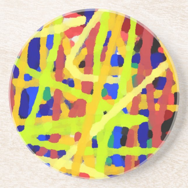 Colourful Abstract Artwork Coaster (Front)