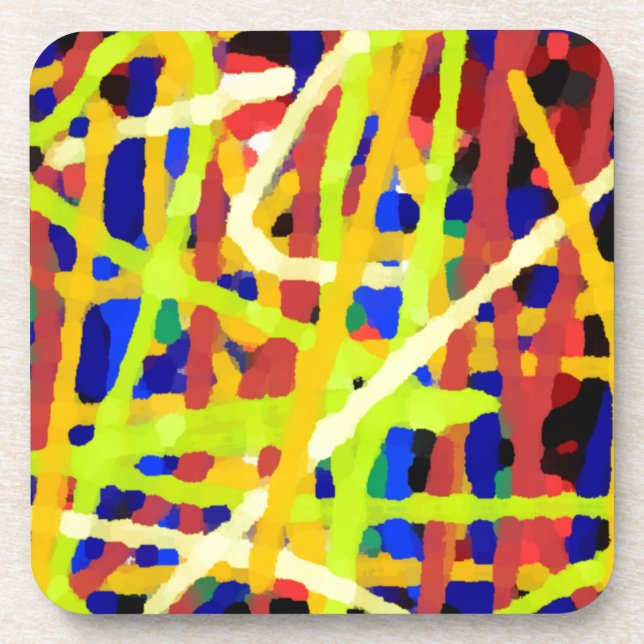 Colourful Abstract Artwork Coaster (Front)