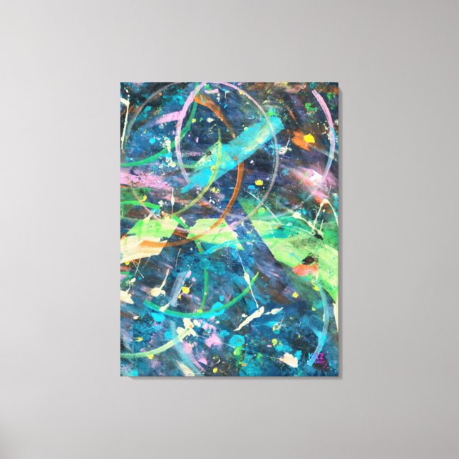 Colourful Abstract Artwork on Stretched Canvas Print (Front)