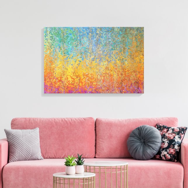Colourful Abstract Aspen Trees Canvas  Print (Insitu(LivingRoom))