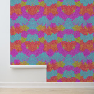 Colourful Abstract Autumn Leaves Pattern Wallpaper