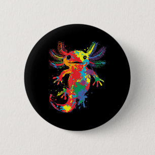 Colourful Abstract Axolotl Painting Art Graphic Mo 6 Cm Round Badge