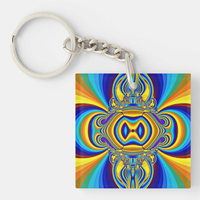 Colourful Abstract Background-14334 Key Ring (Front)