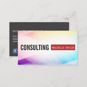Colourful Abstract Background   Red Bar Business Card