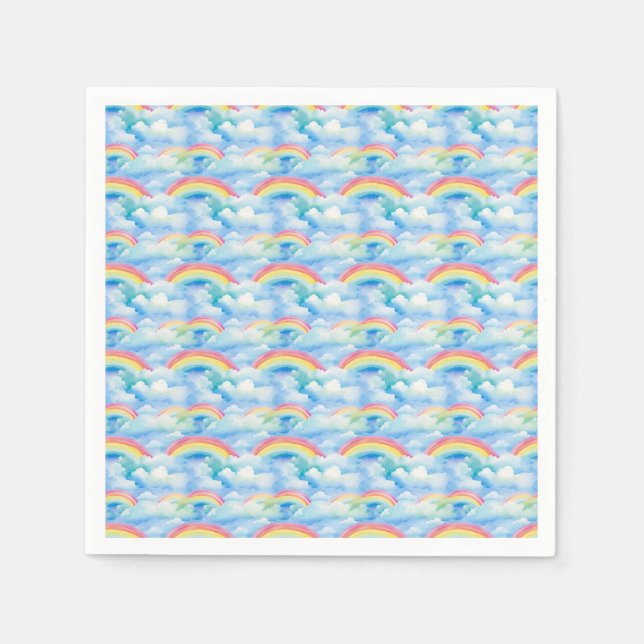 Colourful Abstract Background with Rainbows Napkin (Front)