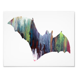 Colourful abstract Bat silhouette Photo Print
