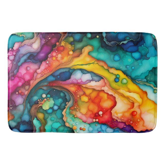 Colourful Abstract Bath Mat (Front)
