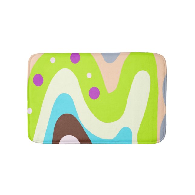 Colourful abstract bath mat (Front)