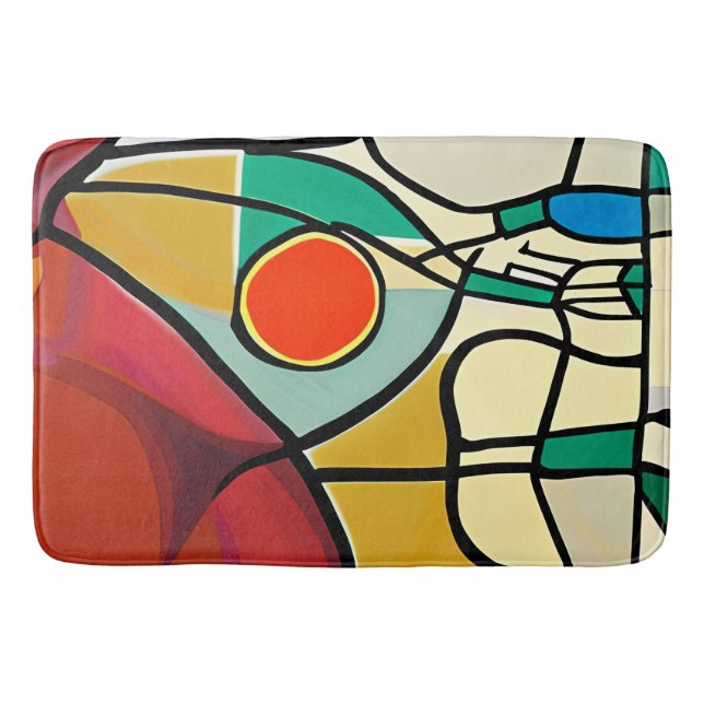 Colourful Abstract Bath Mat (Front)