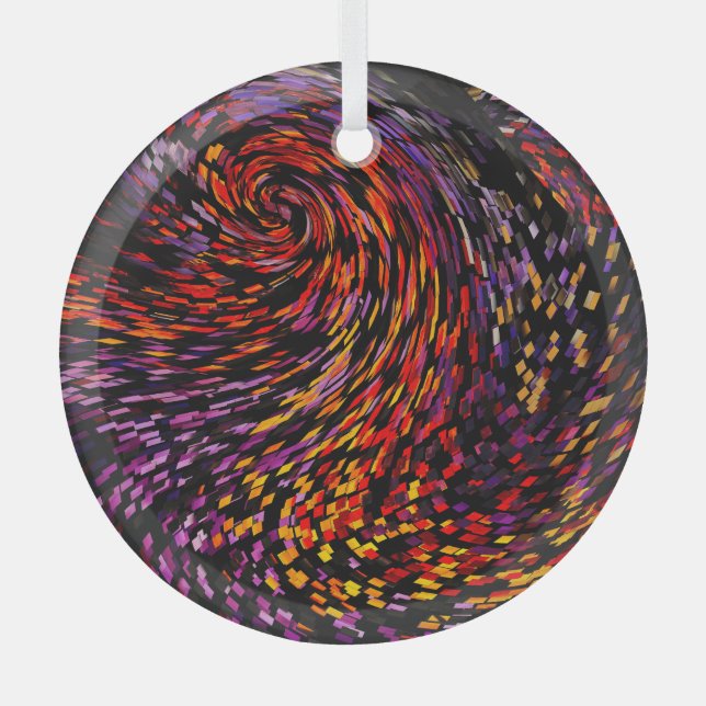 Colourful Abstract Beautiful Background Glass Tree Decoration (Front)
