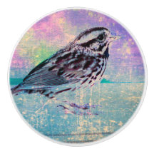 Colourful Abstract Bird Art: Vibrant Songbird