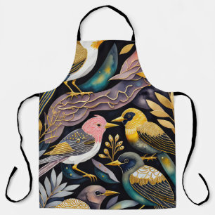 Colourful Abstract Birds Painting Apron