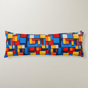 Colourful abstract blocks body cushion