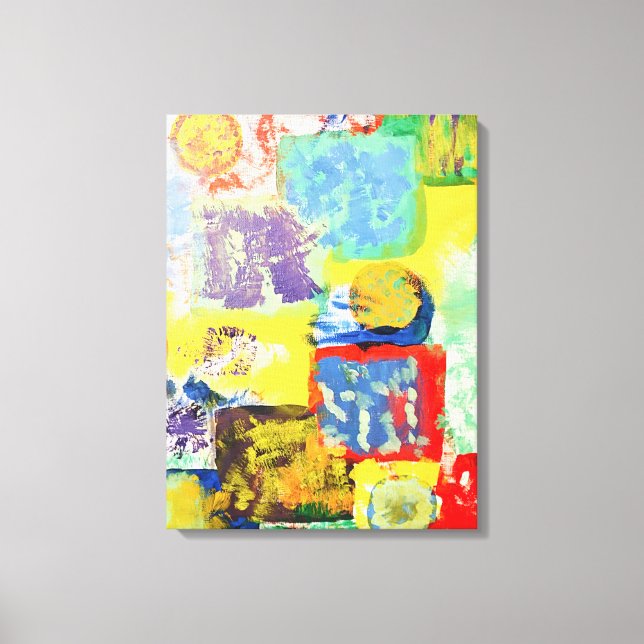 Colourful Abstract Blocks Canvas Print (Front)