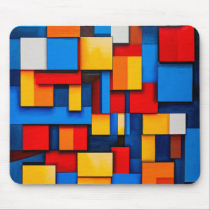 Colourful abstract blocks mouse mat