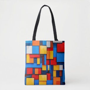 Colourful abstract blocks tote bag