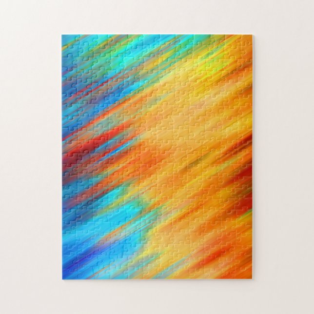 Colourful Abstract Blue Orange Flare Jigsaw Puzzle (Vertical)