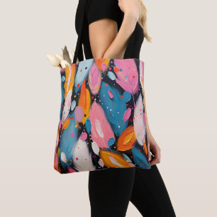 Colourful Abstract Bohemian Feathers Tote Bag