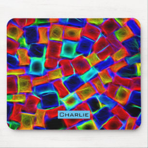Colourful Abstract Bokeh Blocks Personalised Mouse Mat