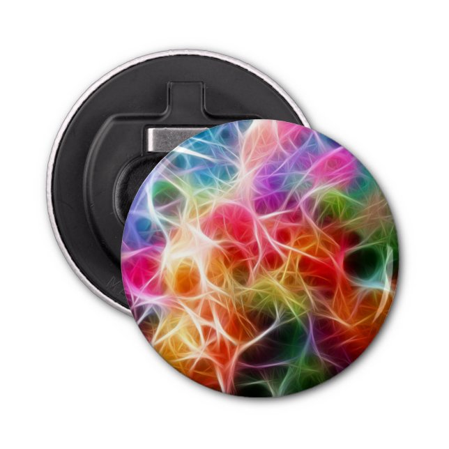 Colourful Abstract Bokeh lighting Electricity Bottle Opener (Front)