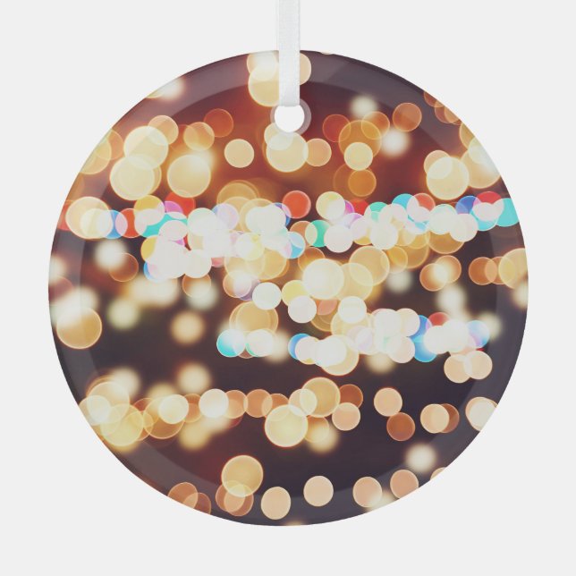 Colourful Abstract Bokeh Texture Glass Tree Decoration (Front)
