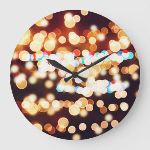 Colourful Abstract Bokeh Texture Large Clock