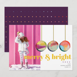 Colourful Abstract Bold III Christmas Photo Card