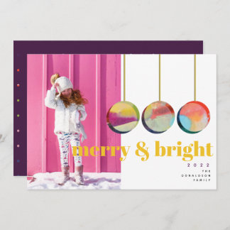 Colourful Abstract Bold III Christmas Photo Card
