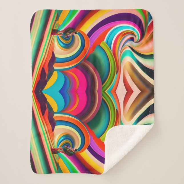 Colourful Abstract Bonnaroo-Inspired Sherpa Blanke Blanket (Front)