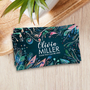 Colourful Abstract Botanical Art  Business Card
