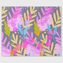 Colourful Abstract Botanical Pattern Wrapping Pape