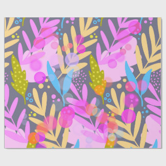 Colourful Abstract Botanical Pattern Wrapping Pape Paper