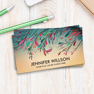 Colourful Abstract Branch Art  Business Card