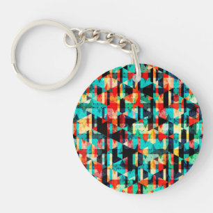 Colourful abstract bright element design key ring