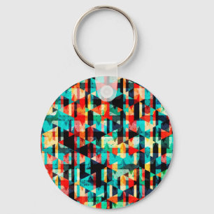 Colourful abstract bright element design key ring